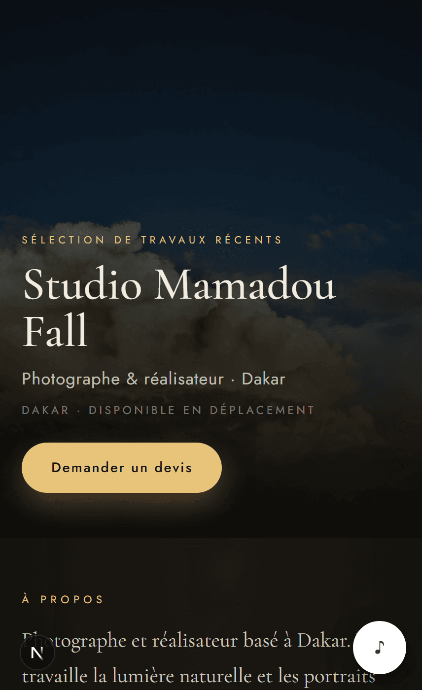 Page Portfolio — style Atelier