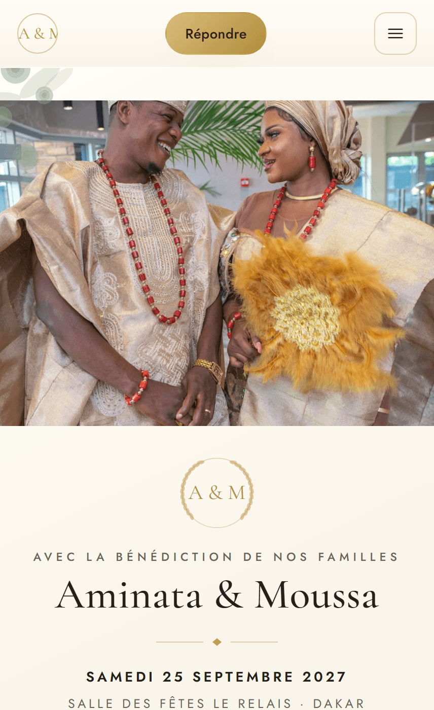 Aperçu d'une invitation de mariage — InviteMoi